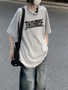 T恤男女 宽松休闲短袖 妈个鸡妈MGJM美式 街头哥特字母印花圆领夏季