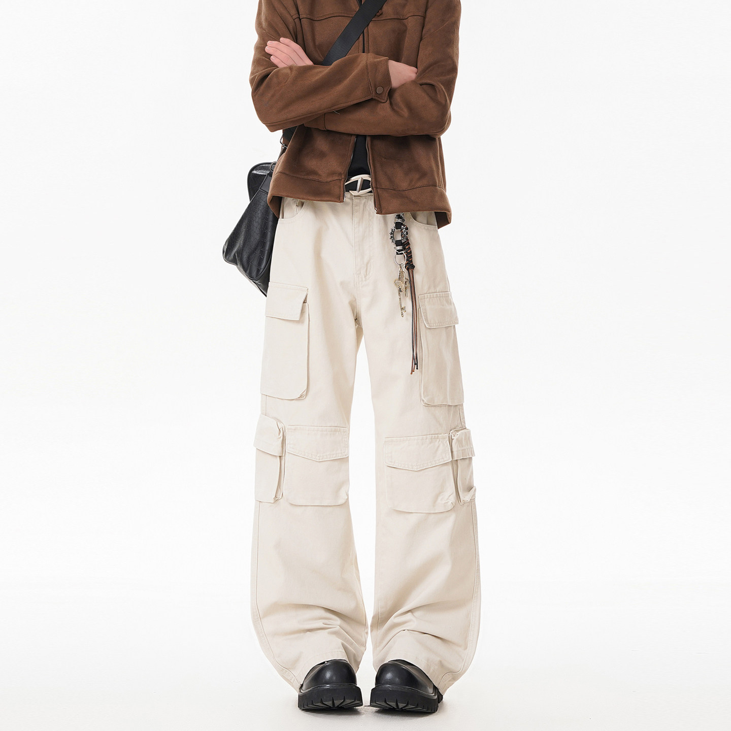 妈个鸡妈MGJM美式cleanfit高街宽松多口袋褶皱设计工装裤休闲裤潮,男装,休闲裤,淘宝优惠券,粉丝福利购,淘宝优惠卷