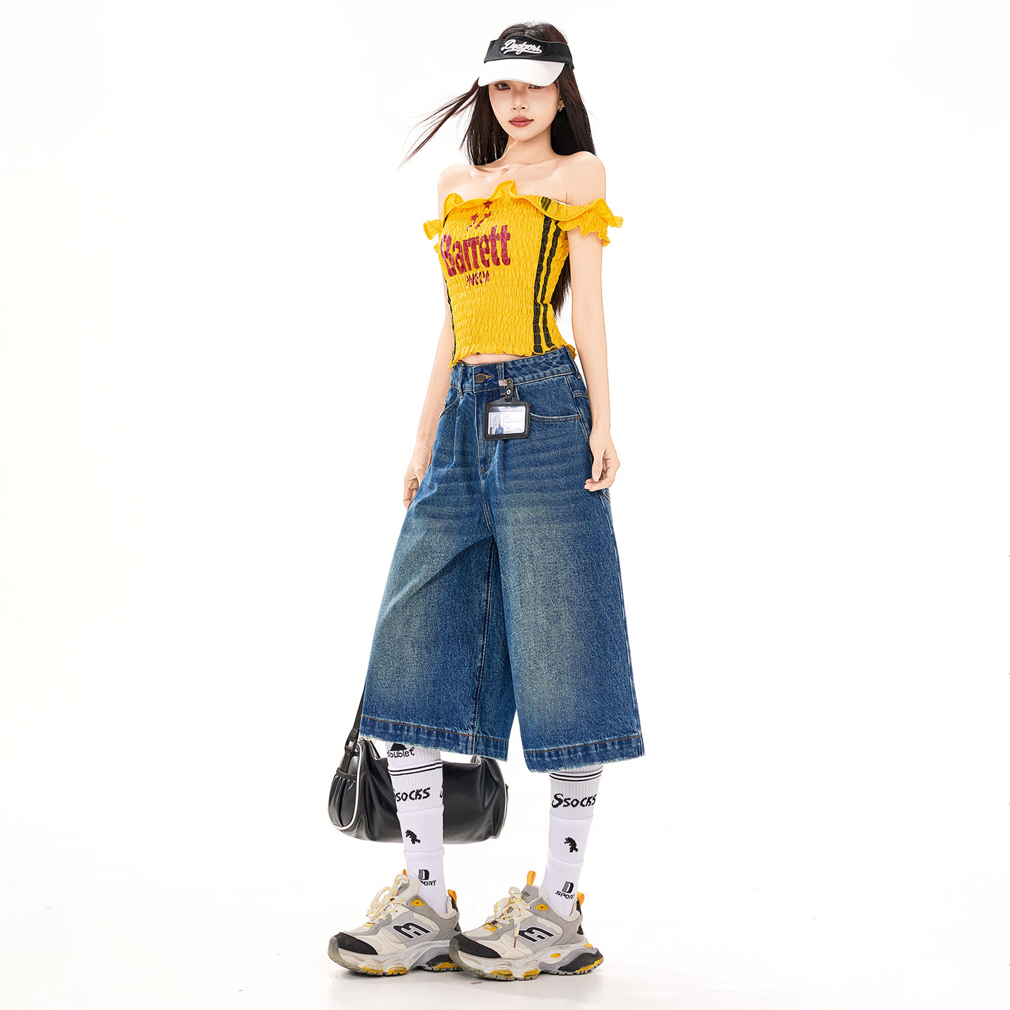 妈个鸡妈MGJM2026美式复古vibe风短裤男女阔腿低腰七分中裤牛仔裤,男装,牛仔裤,淘宝优惠券,粉丝福利购,淘宝优惠卷