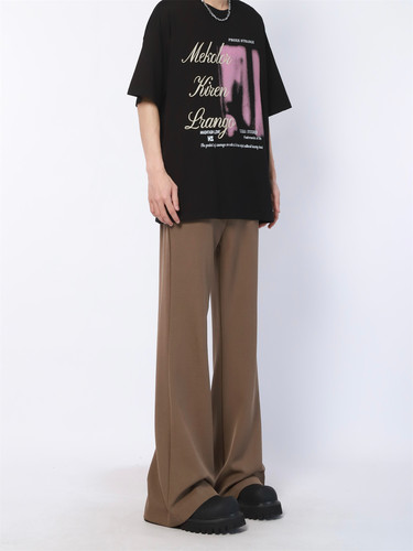 美式微喇垂感显瘦西裤夏季宽松