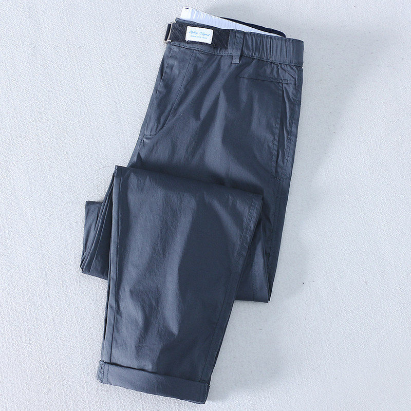 高端春夏秋季薄款直筒休闲裤男士2026年新款男裤纯色九分裤子男款