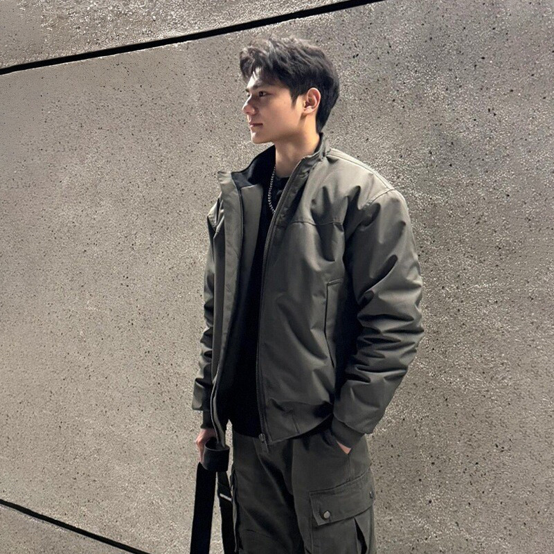 高端男士飞行员夹克外套春秋冬季2025新款立领美式廓形棒球服男款