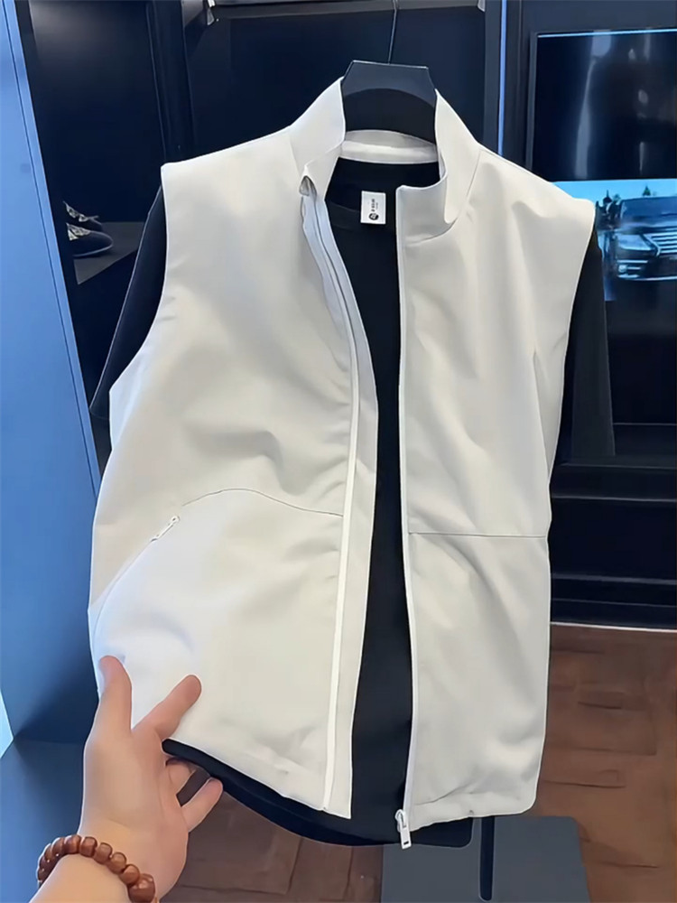 高端软壳立领马甲外套男士2025新款春秋季休闲无袖冲锋衣坎肩男款,男装,常规马甲,淘宝优惠券,粉丝福利购,淘宝优惠卷