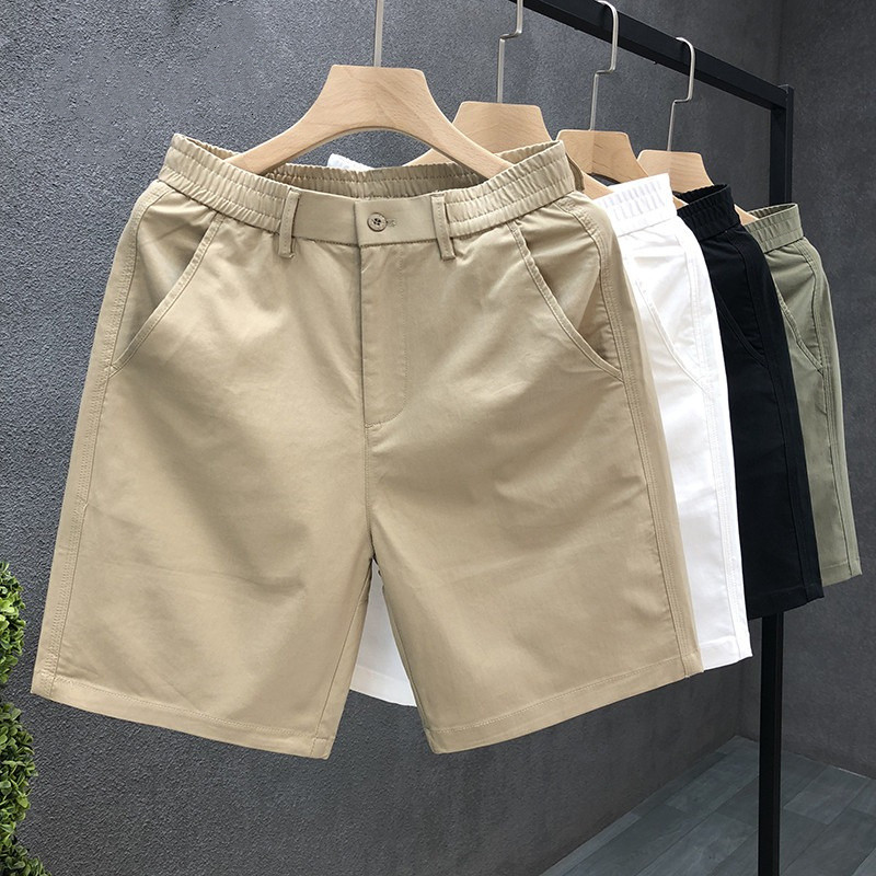 高端商务休闲短裤男款夏季薄款2025新款直筒五分裤男士纯色中裤子