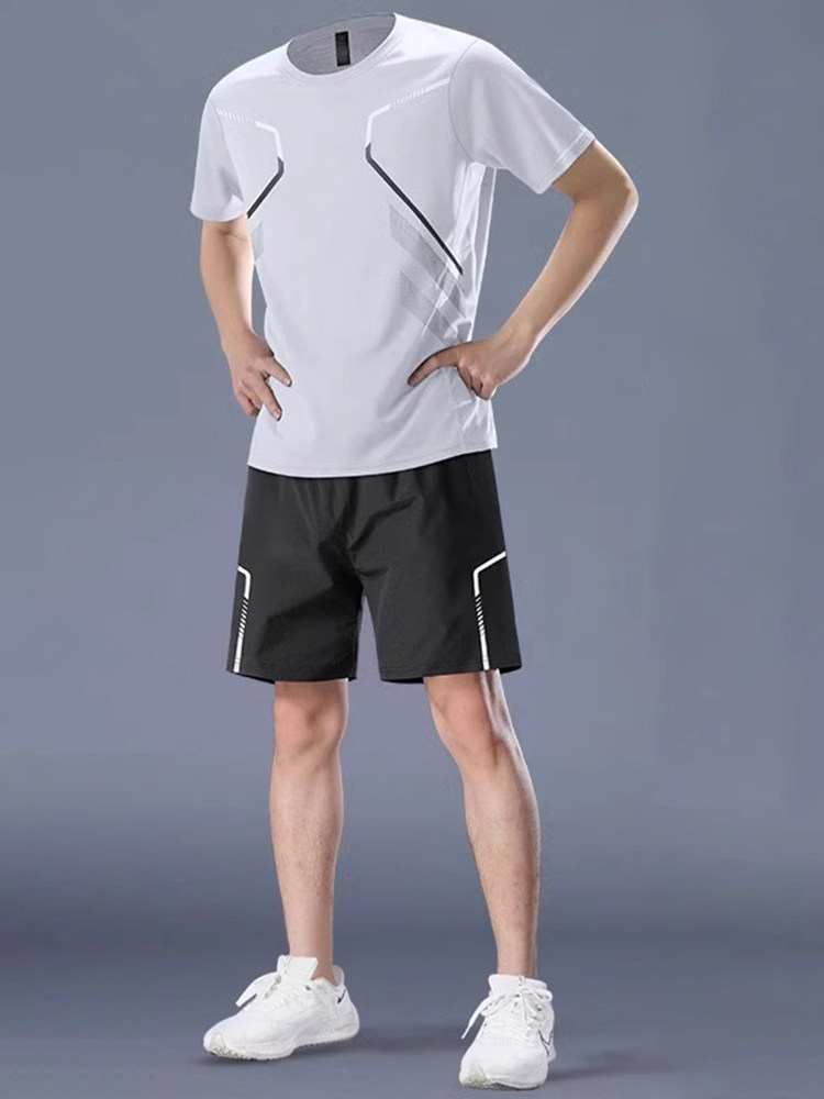 高端健身跑步运动服套装男士2025新款夏季短裤短袖T恤速干衣男款