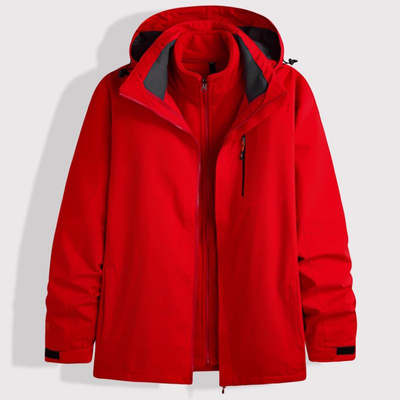 高端红色本命年冲锋衣外套男士秋冬季2025新款三合一加厚夹克男款