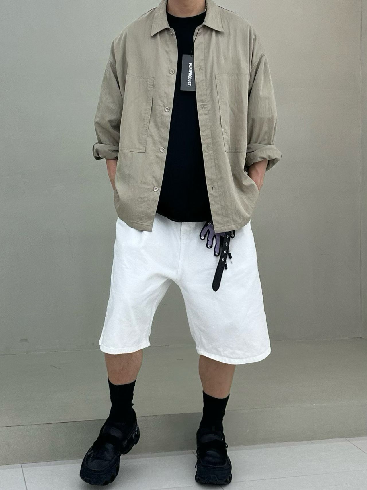 东大门PURE宽松长袖衬衫男