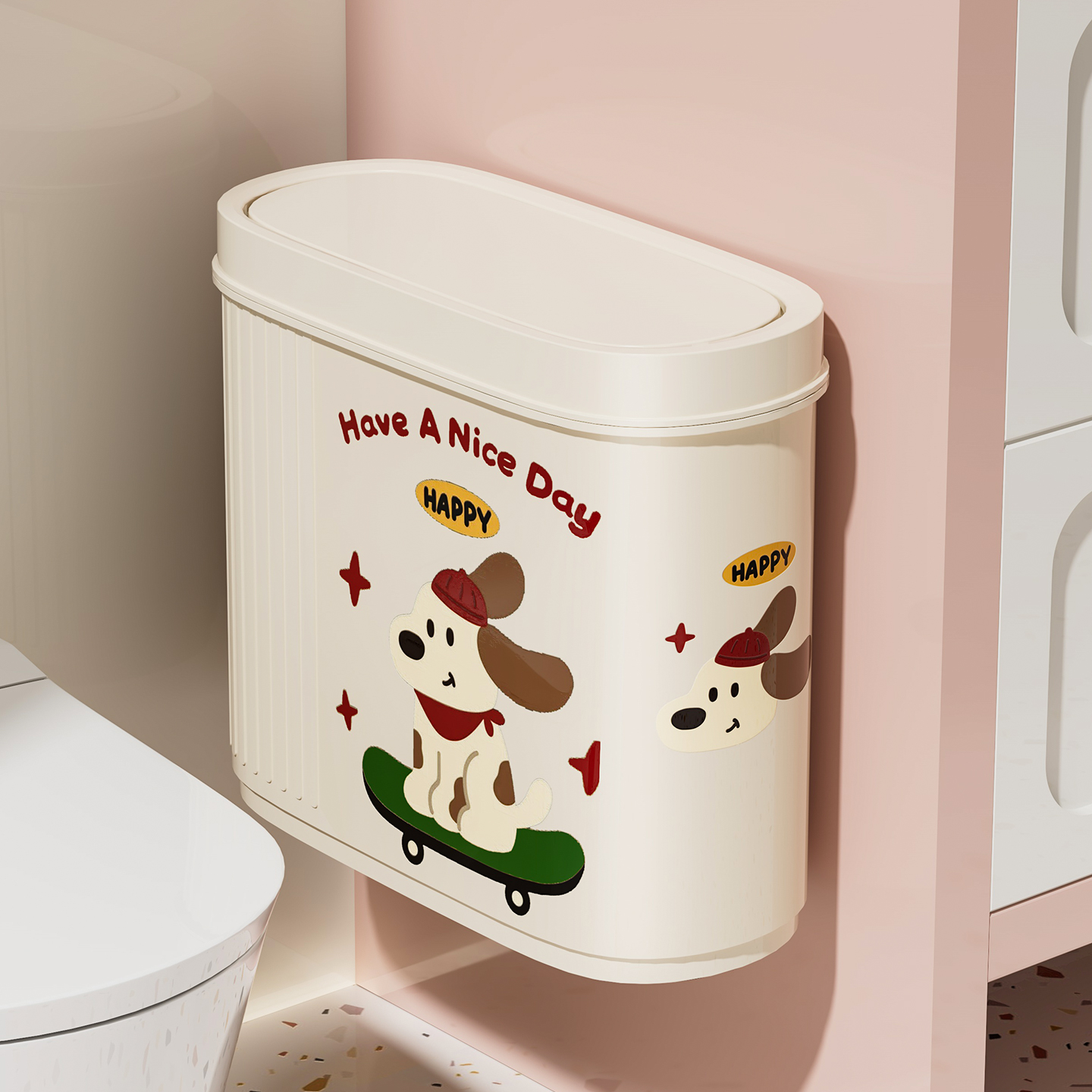 壁挂垃圾桶家用卫生间厕所大号大容量带盖高颜值专用窄缝夹洗手间