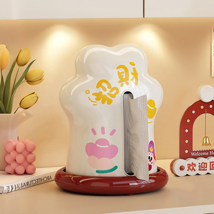 纸巾盒子餐巾抽猫爪桌面创意高级感玄关客厅茶几可爱收纳档次家用