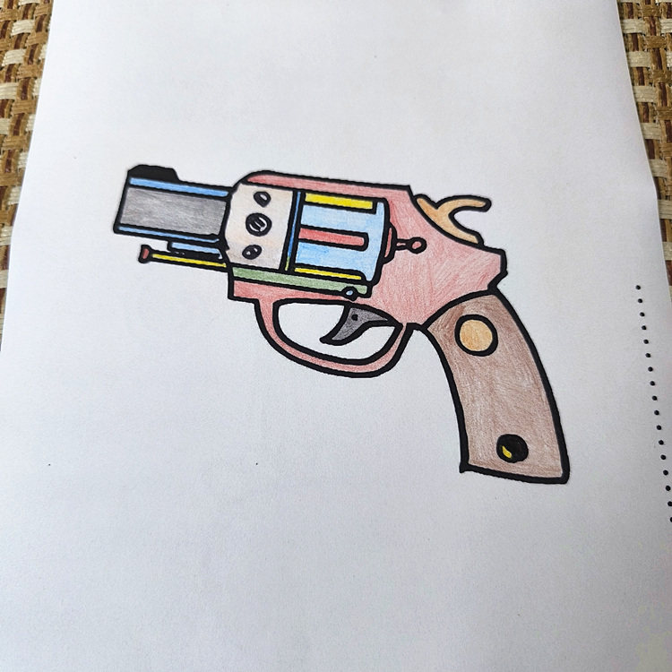 儿童宝宝手枪自动步枪涂色本枪械认知涂鸦图画填色本手绘画本玩具