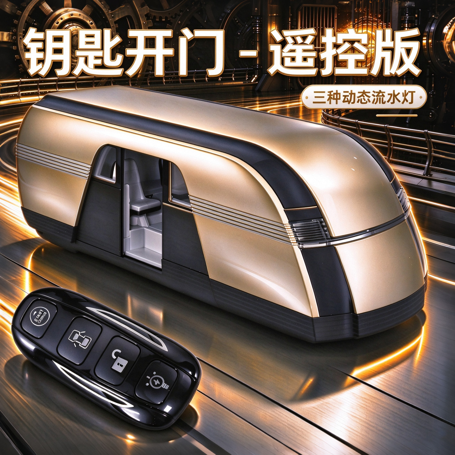 钥匙遥控电动开门无人驾驶合金车