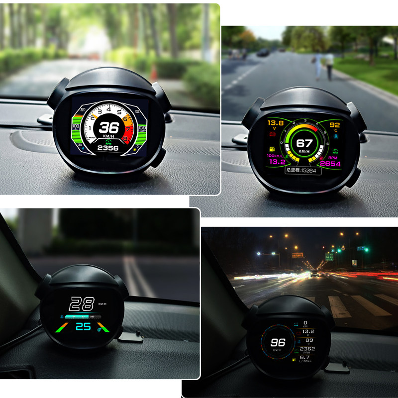 CAR HUD HEAD-UP DISPLAY OBD FAULT CODE CLEARANCE DETECTION MULTI-FUNCTION SPEED FUEL CONSUMPTION WATER TEMPERATURE METER PROJECTION