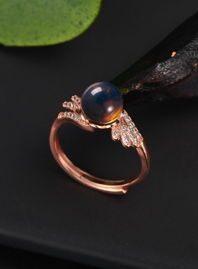 网红带货直播宫廷设计ins风多米尼加合成蓝珀吊坠琥珀蜜蜡项链女