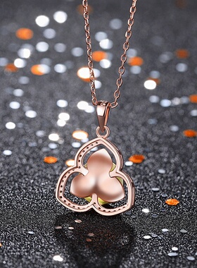 可塘珠宝首饰2021国潮新品镀18K玫瑰金二代蓝珀琥珀蜜蜡挂坠项链