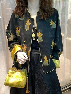 外套0929 老缎宋锦蜀锦桑蚕丝上衣长袖 私信询价 香云纱新中式