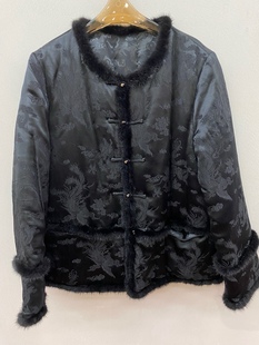 桑蚕丝真丝水貂毛棉衣外套太太服外套0925 私信询价 独家精品