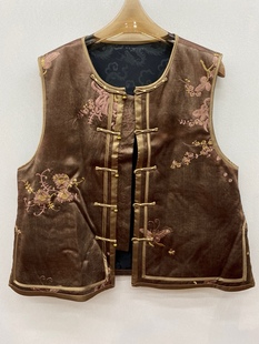 新中式 桑蚕丝真丝马甲太太服长袖 私信询价 上衣0925 独家精品