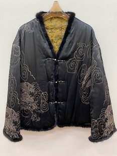 桑蚕丝真丝水貂毛棉衣外套太太服外套0925 私信询价 独家精品