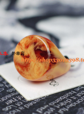 欧美风蓝绿色圆形夸张戒指