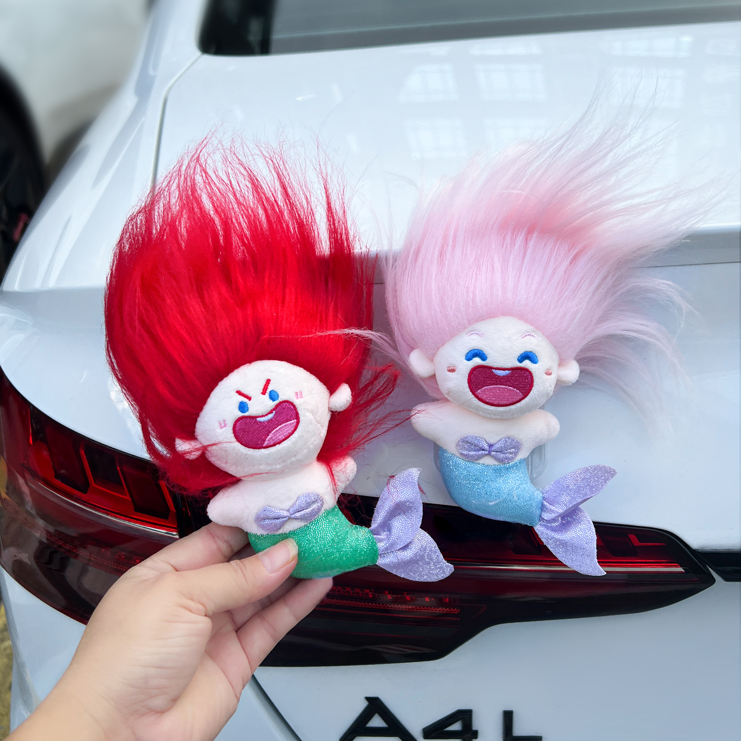 美人鱼后备箱车尾部装饰品车顶摆件汽车可爱公仔电动车外挂件玩偶