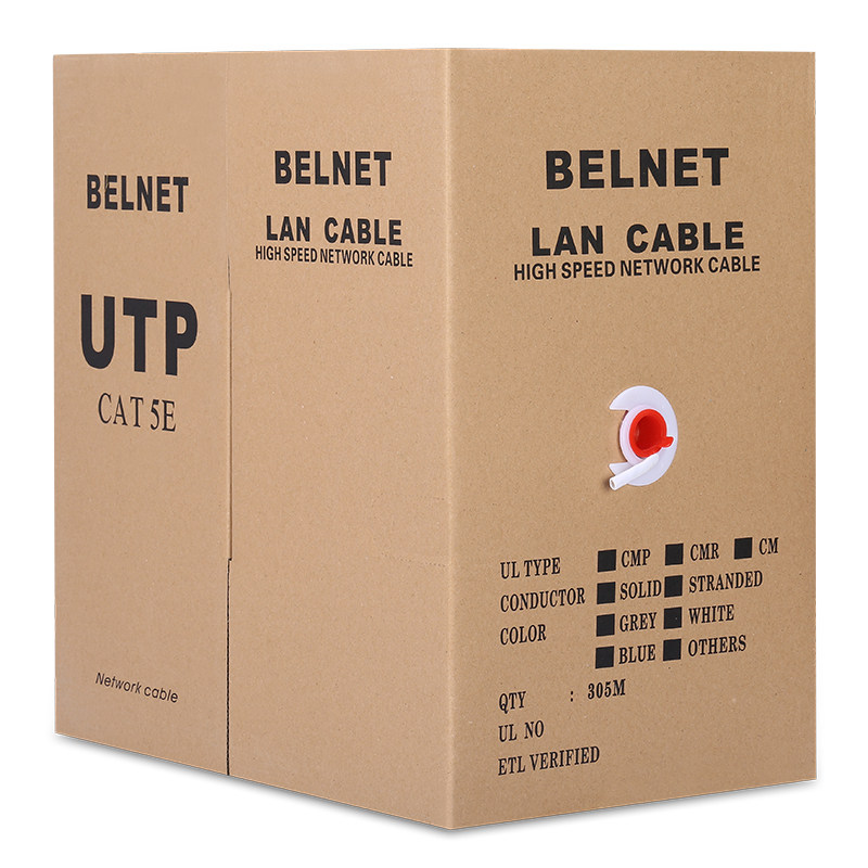 BELNET 超五类网线非屏蔽无氧铜双绞网络线白色305米箱 白色