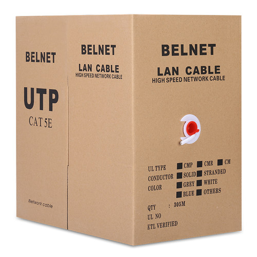BELNET 超五类网线非屏蔽无氧铜双绞网络线白色305米箱 白色