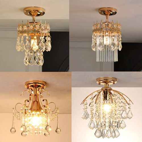 金色入户水晶吸顶灯欧式