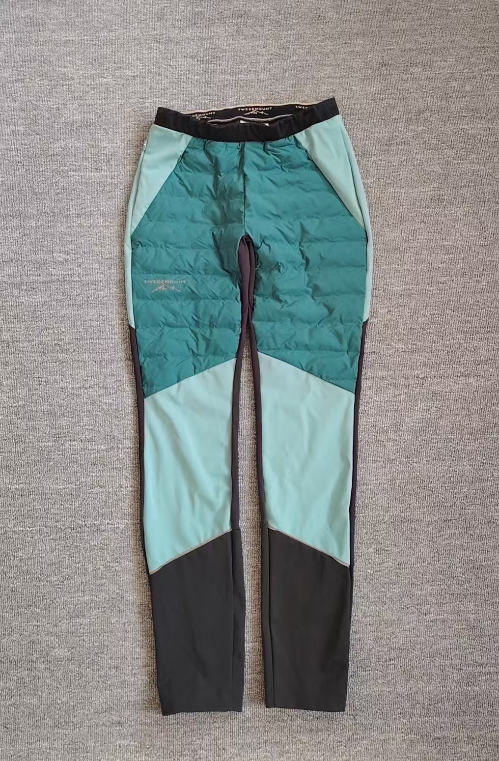 纯原尾货成人秋冬户外跑步保暖裤女款洋气拼色薄绒长裤