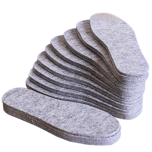 南极人5双 羊毛毡保暖鞋垫男女加厚加绒吸汗防臭透气舒适软棉冬季