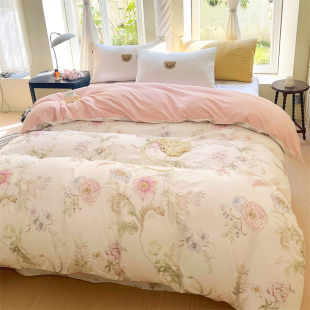 248定做 单品被套180x220x250 2025新品 花卉清新40支高密全棉斜纹