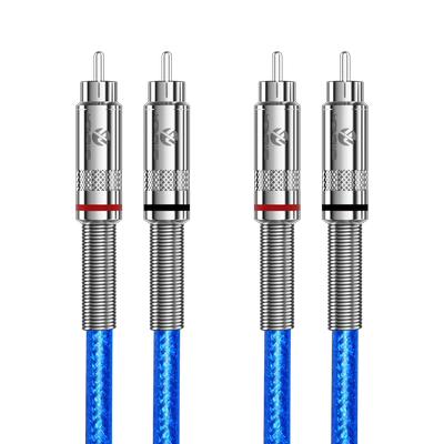甬威2RCA红白双莲花梅花功放四头效果器音箱响音频线二对二连接线