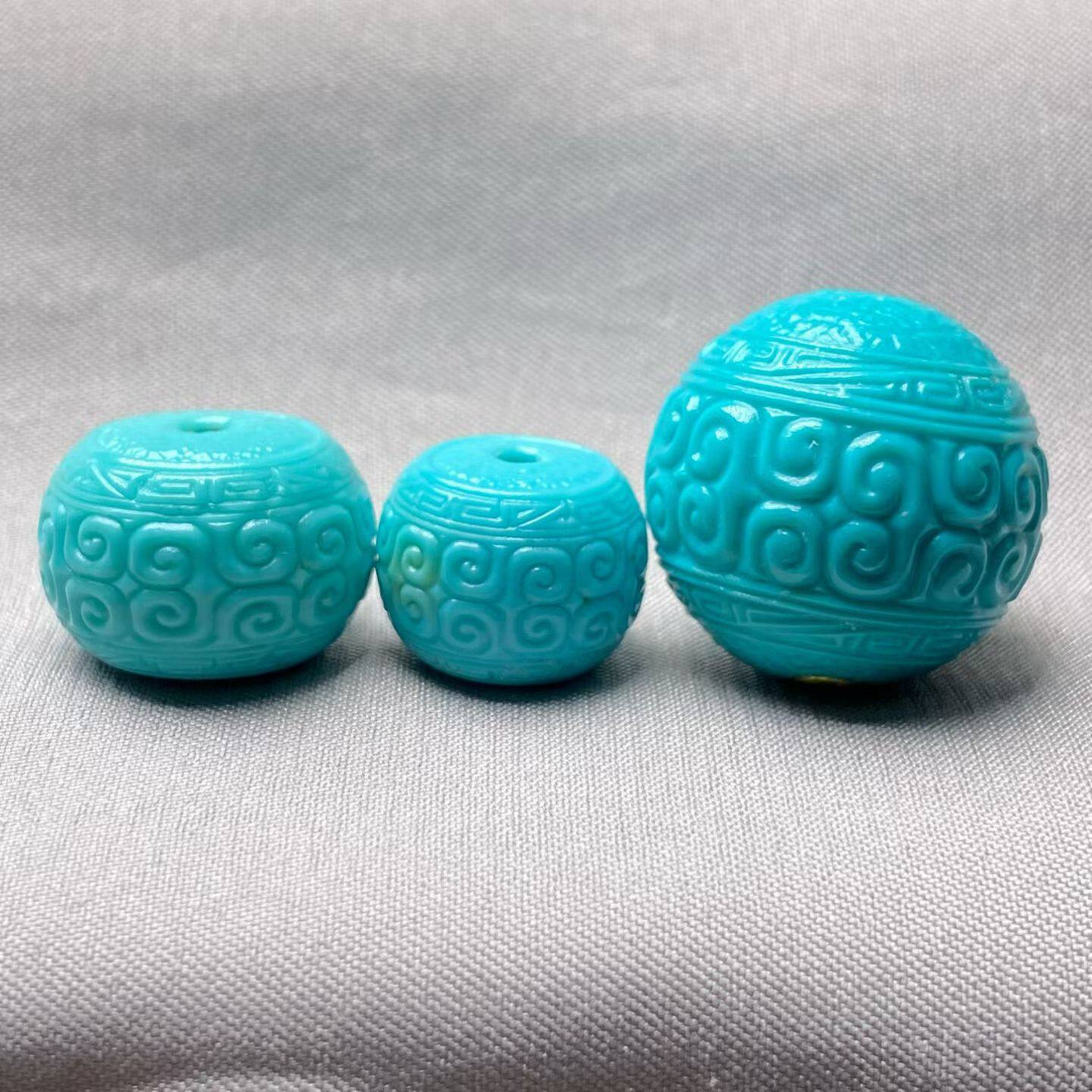 绿松石回纹珠回纹老型