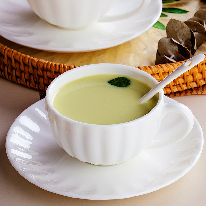 景德镇骨瓷南瓜釉下彩白色咖啡杯碟下午茶杯子家用欧式陶瓷拿铁杯,餐饮具,咖啡杯,淘宝优惠券,粉丝福利购,淘宝优惠卷