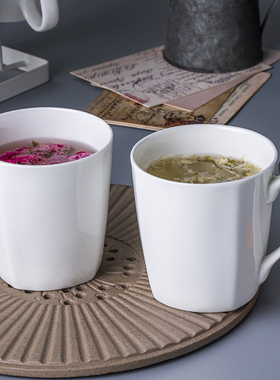 景德镇白色骨瓷茶杯釉下彩水杯陶瓷杯马克杯子酒店漱口杯咖啡杯