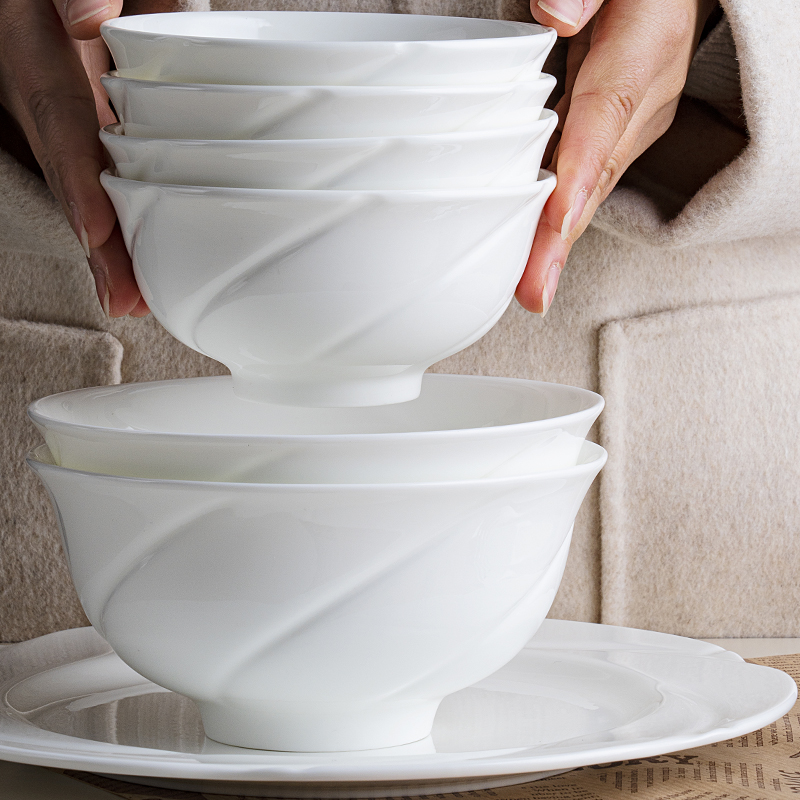 清珂骨瓷简约大众纯白碗盘