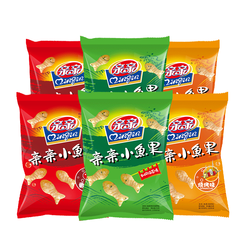 亲亲虾条40g大包鲜虾片儿童零食大礼包烧烤多种口味休闲食品膨化
