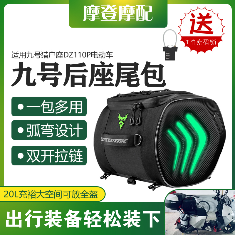 适用九号猎户座Dz110P电动车改装配件后座全盔储物收纳尾箱靠背包