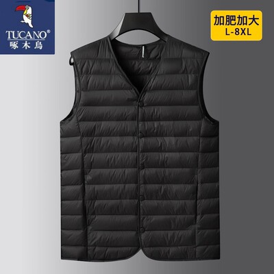 毛呢秋冬轻薄款大码男士羽绒马甲