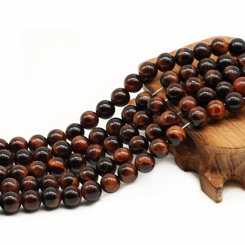 天然红虎眼石散珠半成品串珠