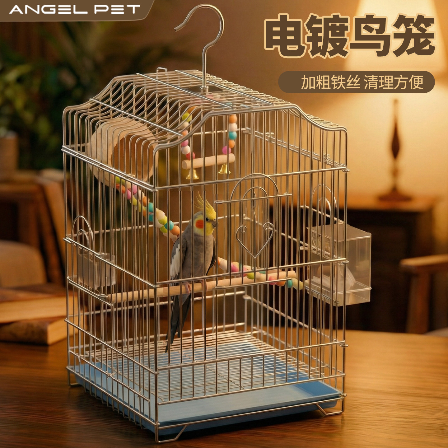 【安吉派特】真电镀加大别墅鸟笼图片
