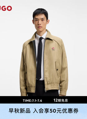【双面穿】HUGO雨果 男士26年秋季新款带可拆卸玫瑰胸针翻领夹克