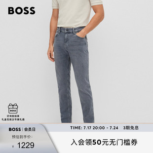 HUGO 羊絨質感牛仔布休閑百搭修身 牛仔褲 BOSS雨果博斯男款