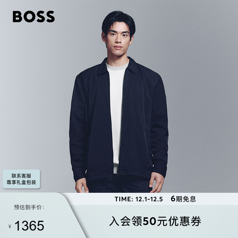 【长袖衬衫】BOSS博斯 男士2025秋季新款撞色面料拉链外套衬衫