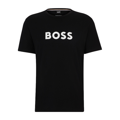 徽标印花棉质平纹针织T恤