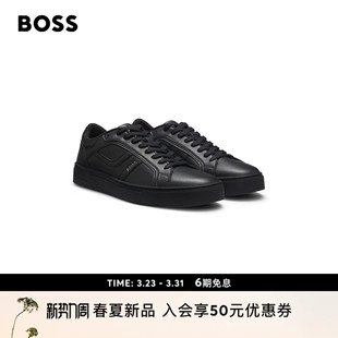 男士 BOSS博斯 26年夏季 新款 GARY 人造革徽标饰边运动鞋 礼物