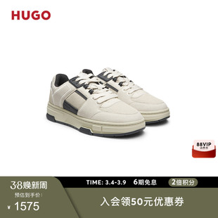 HUGO雨果 男士合成革低帮运动鞋