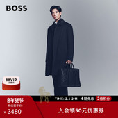 男士 秋款 商务通勤风经典 BOSS博斯 版 型弹力棉混纺风衣外套