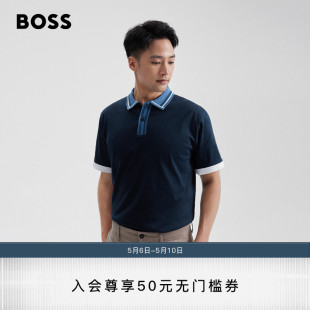 新款 丝光棉商务短袖 BOSS雨果博斯男士 Polo衫 2024夏季 HUGO