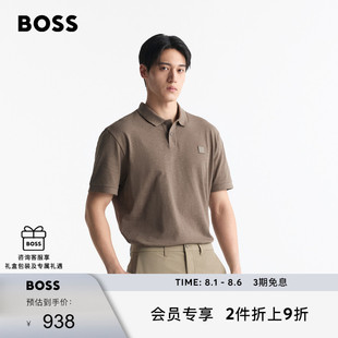 新款 男士 25夏季 型Polo衫 竹节棉亚麻混纺宽松版 含亚麻 BOSS