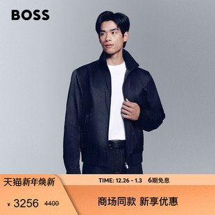 双B交织字母装 BOSS博斯 新款 2025年秋季 饰提花图案夹克 男士